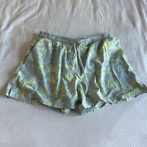 Lululemon Green and Yellow Tie-Dye Bathing Suit shorts
